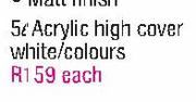 Homestead 5Ltr Acrylic High Cover White/Colours-Each