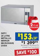 DefY 28 Litre Metallic Mirror Microwave Oven