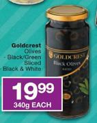 Goldcrest Olives Black/Green Sliced Black/Green-340g