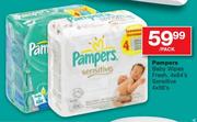 Pampers Baby Wipes Fresh-4x64's/Sensitive-4x56's Per Pack