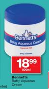 Bennetts Baby Aqueous Cream- 500ml