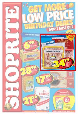 Shoprite Gauteng : Get More Low Price Birthday Deals (22 Aug - 8 Sep 2013), page 1