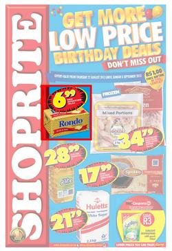 Shoprite Gauteng : Get More Low Price Birthday Deals (22 Aug - 8 Sep 2013), page 1