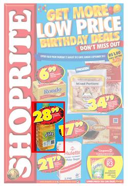 Shoprite Gauteng : Get More Low Price Birthday Deals (22 Aug - 8 Sep 2013), page 1