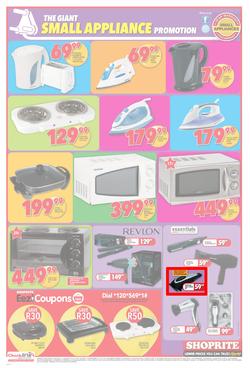 Shoprite Gauteng : The Giant Small Appliance Promotion (22 Aug - 8 Sep 2013), page 1