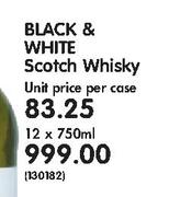 Black & White Scotch Whisky-12x750ml