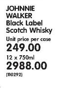 Johnnie Walker Black Label Scotch Whisky-12x750ml