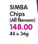 Simba Chips(All Flavours)-48x36gm Each