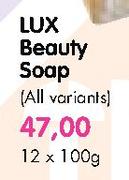 Lux Beauty Soap(All Variants)-12 x 100gm