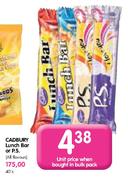 Cadbury Lunch Bar or P.S.(All Flavours) Each