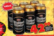 Windhoek Draught Beer-6 x 440ml Cans
