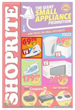 Shoprite Western Cape : The Giant Small Appliance Promotion (26 Aug - 8 Sep 2013), page 1