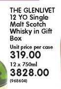 The Glenlivet 12 YO Single Malt Scotch Whisky In Gift Box-12x750ml