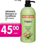 Organics Shampoo Or Conditioner-1L Each