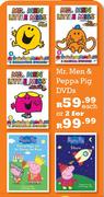 Mr. men & Peppa Pig DVD-Each