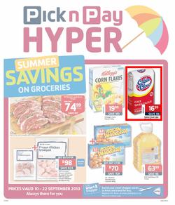 Pick N Pay Hyper Inland : Summer Savings On Groceries (10 Sep - 22 Sep 2013), page 1