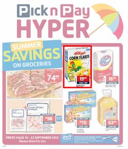 Pick N Pay Hyper Western Cape : Summer Savings On Groceries (10 Sep - 22 Sep 2013), page 1