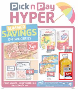 Pick N Pay Hyper Western Cape : Summer Savings On Groceries (10 Sep - 22 Sep 2013), page 1