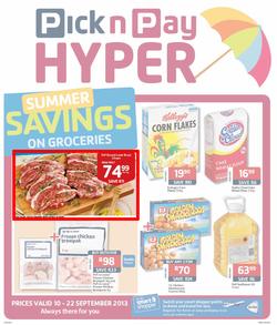 Pick N Pay Hyper KZN : Summer Savings On Groceries (10 Sep - 22 Sep 2013), page 1