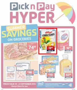 Pick N Pay Hyper KZN : Summer Savings On Groceries (10 Sep - 22 Sep 2013), page 1