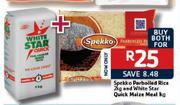 Spekko Parboiled Rice-2kg & White Star Quick Maize Meal-1kg