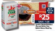 Spekko Parboiled Rice-2kg And White Star Quick Maize Meal-1kg