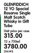 Glenfiddich 12 Yo Special Reserve Single Malt Scotch Whisky in Gift Tube-12 x 750ml