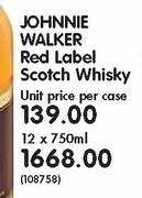 Johnie Walker Red Label Scotch Whisky-12 x 750ml