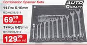 Auto Kraft Spanner Set 11-Piece 6-19mm(FED.VIC78/S11)-Per Set