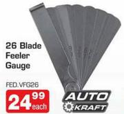 Auto Kraft 26 Blade Feeler Gauge(FED.VFG26)-Each