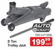 Auto Kraft 2 Ton Trolley Jack(FED.VJ71205)-Each