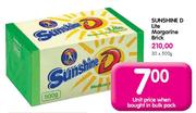 Sunshine D Lite Margarine Brick- 500g