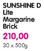 Sunshine D Lite Margarine Brick - 30x500g