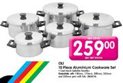 Oli 10 Piece Aluminium Cookware Set-Per Set