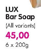 Lux Bar Soap-6x200Gm