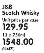 J&B Scotch Whisky-12 x 750ml