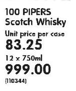 100 Pipers Scotch Whisky-12 x 750ml