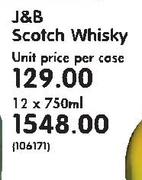 J & B Scotch Whisky-12x750ml