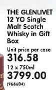 The Glenlivet 12 YO Single Malt Scotch Whisky In Gift Box-12x750ml