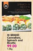 M Brand Cannelloni Spinach And Ricotta-1.5Kg