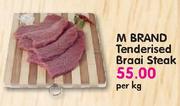 M Brand Tenderised Braai Steak-Per Kg