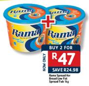 Rama Spread For Bread Low Fat Spread Tub-2 x 1kg