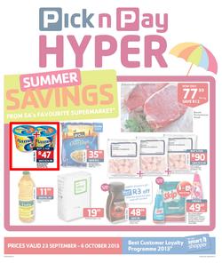Pick N Pay Hyper Western Cape : Summer Savings (23 Sep - 6 Oct 2013), page 1