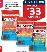 Rainbow Frozen Chicken Giblets, Gizzards & Necks-3 x 800g