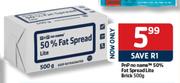 PnP No Name 50% Fat Spread Lite Brick-500g 
