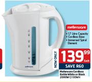 Mellerware 2000W Cordless Kettle White Or Black-Each