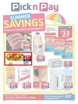 Pick N Pay Gauteng : Summer Savings (23 Sep - 6 Oct 2013), page 1