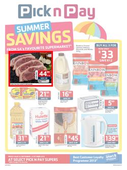Pick N Pay Gauteng : Summer Savings (23 Sep - 6 Oct 2013), page 1