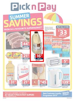 Pick N Pay Gauteng : Summer Savings (23 Sep - 6 Oct 2013), page 1