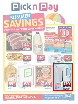 Pick N Pay KZN : Summer Savings (23 Sep - 6 Oct 2013), page 1